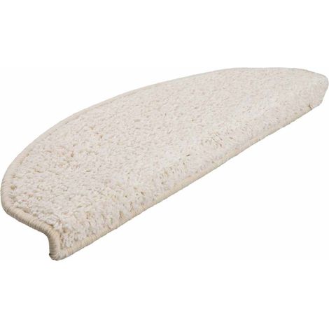 Maison Exclusive - Tappetini per scale 30 pz 65x21x4 cm Bianco Semicircolari Grandi