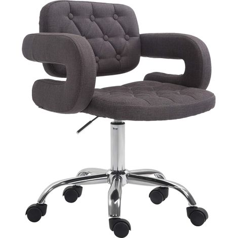 Sgabello da lavoro Dublin in tessuto grigio scuro (1/5)