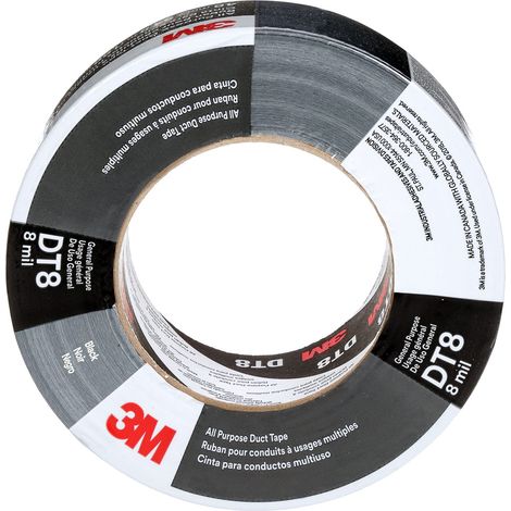 3M Nastro adesivo telato universale DT8, Nero, 48 mm x 55 m, 0.2 mm, confezionati singolarmente