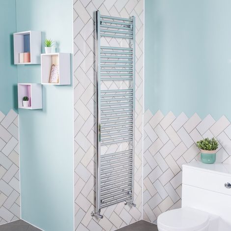 1800x500 Straight Central Heating Towel Rail Bathroom Heated Rad Radiator Chrome (1/5)
