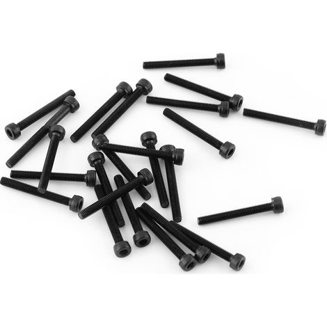 M3 Black Hex Socket Cap Head Screw Bolt Set (M325mm,Fully Threaded,24pcs)