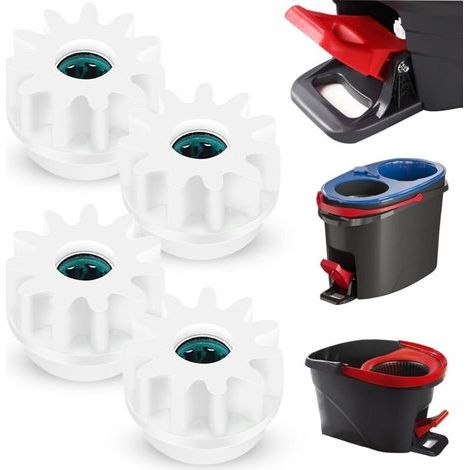 Lot de 4 Recharges pour Balai à Franges – Plastique Renforcé et Acier Inoxydable – Compatible avec O-Cedar et Vileda – Installation Rapide (1/5)