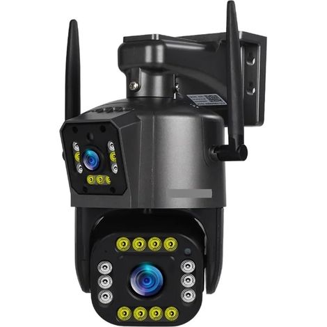 Caméra de sécurité à Domicile Caméra 8K extérieure, Zoom 20X, Quatre objectifs, Double écran, caméra de sécurité PTZ, Moniteur de vidéosurveillance, Suivi Automatique(4K No Zoom No Card) (1/5)