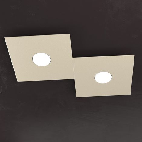 Plafoniera moderna top light eccentric 1156 2l gx53 led metallo lampada parete soffitto, finitura metallo sabbia