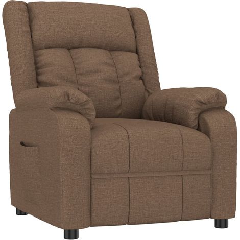 Sillón reclinable de tela marrón vidaXL
