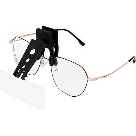 Loupe avec Trois Grossissements Différents - 1.5x 2.5x 3.5x - Peut être Clipsée sur les Lunettes, Instrument de Précision Ideal pour Chirurgie Réparation Observation Lecture Bijoute et Bricolage