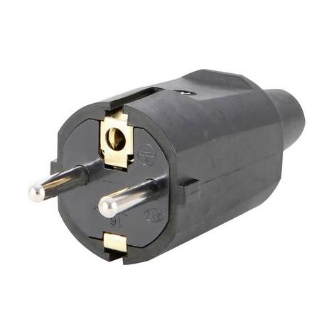 REV 0512091777 Fiche électrique mâle avec terre caoutchouc 250 V noir IP20 D393962