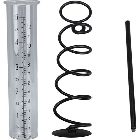 Pluviomètre en spirale transparent avec échelle claire 12 graduations pour jardin pelouse extérieur (1/5)