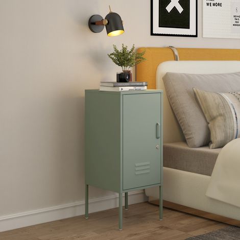 Nachtschrank Hausjärvi 82x35x35 cm Stahl Mintgrün [en.casa]