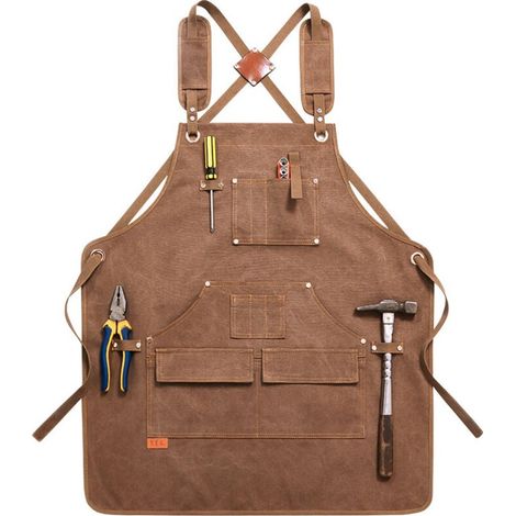 Delantal de lona super crane, multifunctional bolsillo, para cocinar, manicura, limpieza, carpintería, mechanica, agrícolas trabajos, ganadería y como delantal protector. (1/4)