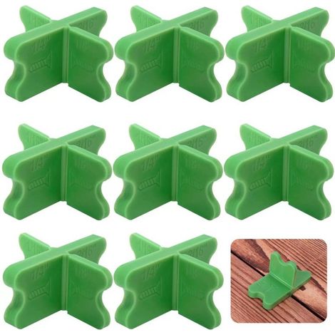 Espaceur pour lames de terrasse bois 4-en-1, Lot de 8 pièces, Cales d’écartement multi-tailles 1/16",1/8",3/16",1/4", outil de pose terrasse (1/5)