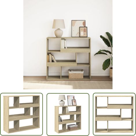 vidaXL Bücherregal/Raumteiler Sonoma-Eiche 100x33x94,5 cm (1/5)