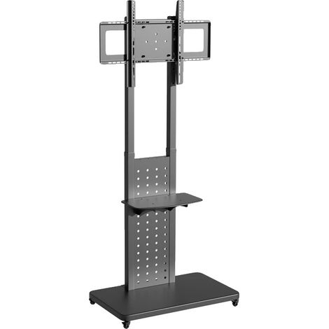 Mueble para TV, altura regulable, estantes de almacenamiento, color negro. (1/2)