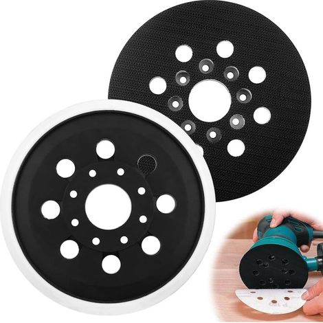 2 Pièces Plateau de Ponçage 125 mm, Support Disque avec 8 Trous d'Aspiration Plateau Ponceuse pour Ponceuse Orbitale Compatible Bosch Pex 220 A Gex 125-1 Ae Pex 220 Ae Skil 7402/7490 (1/5)