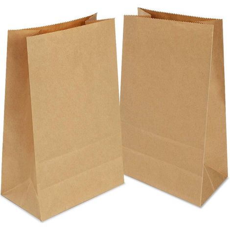 100 Sac Kraft, Sachet Papier Kraft,Pochette Kraft,Papier Cadeau, Sacs Kraft Alimentaire,Petit Sac à Pain,Sac Wmporter pour Sandwich Pop-Corn Semence Bonbons Sucré (1/3)