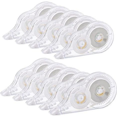 Ruban correcteur, 10 rouleaux, 8 mètres de ruban correcteur, format mini, portable, format de poche, avec capuchon de protection (1/5)