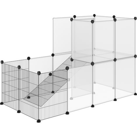 Enclos Modulaire pour Lapins et Petits Animaux, 27 Panneaux en Acier et Résine (1/5)