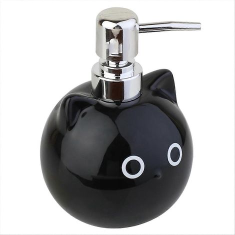 Distributeur de savon en céramique en forme de chat, distributeur de lotion/gel douche, distributeur de savon pour les mains en forme d'animal mignon, distributeur de lotion à pression (1/5)