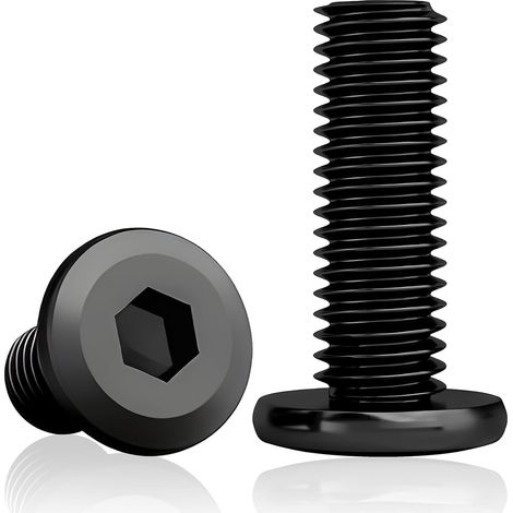 Lot de 50 Vis M8x20mm - Acier Inoxydable Noir - Tête Plate Six Pans Creux - Fixation Robuste Anti-corrosion - Pour Meubles et Bricolage - M8 x 20 mm (1/5)