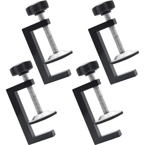 4-Piece Stainless Steel Clamp Kit, Clamping Range 10-57 mm, Adjustable Table Clamp for Drawer Installation, Building and Home Assembly (1/4)