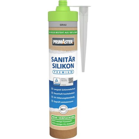 PRIMASTER Sanitär Silikon Premium grau 280 ml