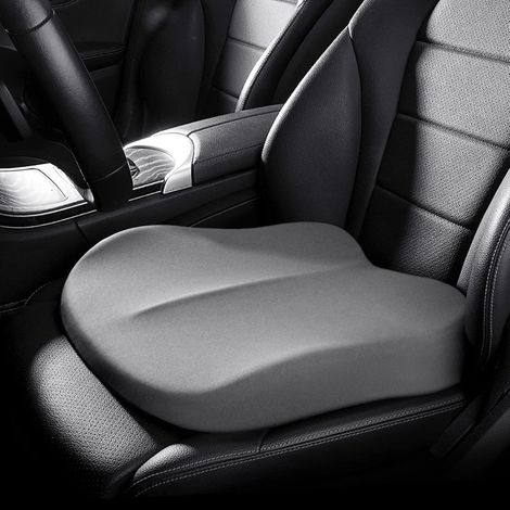 Asiento elevador para coche para adultos, cojín portátil, suave, aumenta eficazmente el campo de visión en 10 cm, para coche, oficina y hogar, gris (1/5)