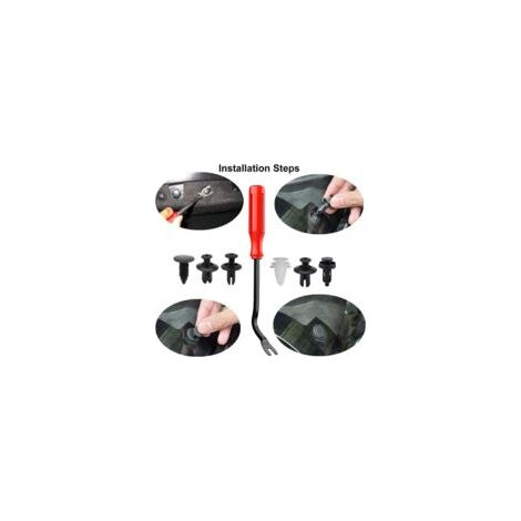 Clips à rivets universels en plastique, 100 pièces, Clips pour garde-boue en plastique, attaches pour pare-chocs de voiture, Clips à rivets  - Crezuo