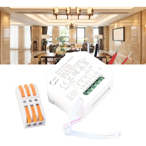 Module d'interrupteur intelligent WiFi pour la maison, contrôle sans fil de 3 interrupteurs, compatible avec les enceintes intelligentes Tuya. (1/5)