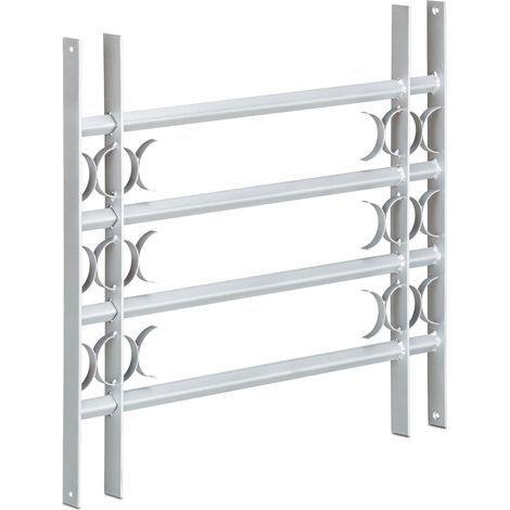 Reja de ventana ajustable antirrobo 450 x 700-1050 x 35 mm efecto disuasorio diseño elegante de acero negro 130005926 (1/5)
