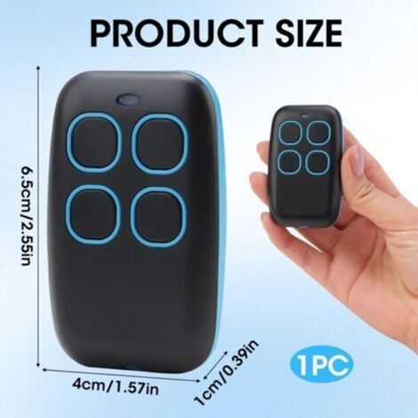 Télécommande universelle 2 pièces 4 en 1 pour portails et garages – Télécommande multi-fréquence Rolling Code 280 à 868 MHz, programmateur auto-apprenant avec liste de compatibilité (1/4)