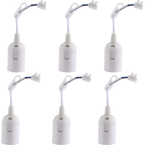 6 Stück E27 Decken Lampensockel zum Einschrauben weiß, Einbau Lampenhalterung für Glühlampe Halogenlampe
