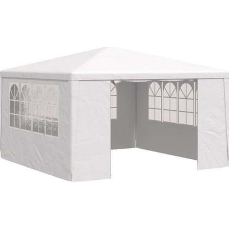 Tente de réception avec parois latérales, Tonnelle de Jardin, Pergola Pavillon Chapiteau 4x4 m Blanc 90 g/m² FCV38478 (1/5)