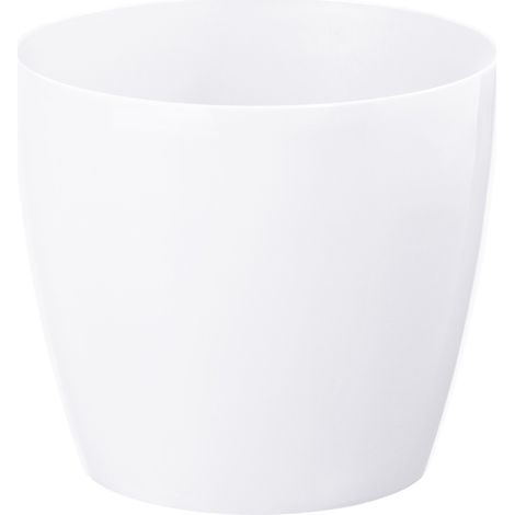 Vaso da fiori con coperchio in plastica, bianco, 15,5 cm, Magnolia