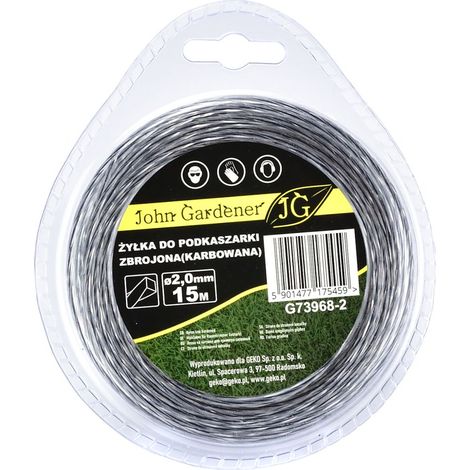Hilo desbrozadora reforzado (engarzado) de 2,0 mm x 15 m (10/120)