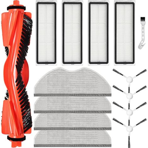 Pièces de Rechange pour Xiaomi S40C E101 aspirateur Accessoires,1 brosse principale, 4 serpillières, 4 Filtre de rechange, 4 brosses latérales,1 brosse de nettoyage (1/5)