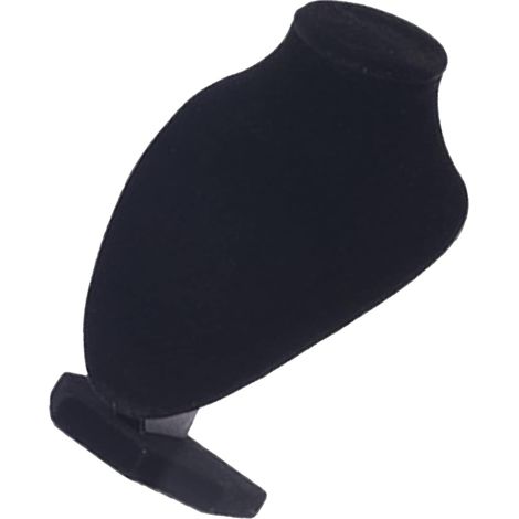 Schwarzer Fussel-Halskettenanhängerständer, eleganter Schmuckständer aus Holz, Schaufensterpuppenbüste, Schmuckgeschäft (1/5)