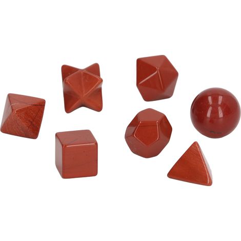 7 cristaux de chakra, pierres de cristal géométriques exquises, ensemble de cristaux de guérison des chakras, convient à la méditation et à la décoration intérieure, rouge (1/5)