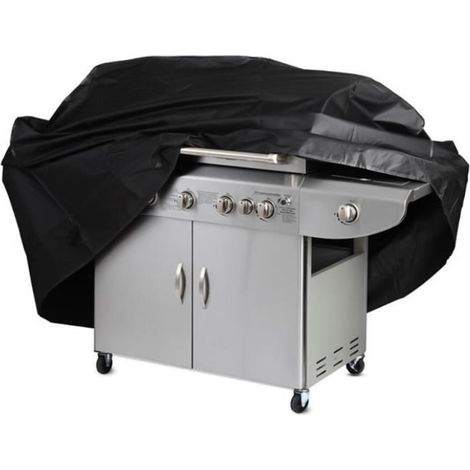 (Noir)Housse de Protection pour Barbecue à Gaz - Bâche Imperméable en Tissu d'Oxford 210D - Noir - XL/170x61x117CM (1/4)