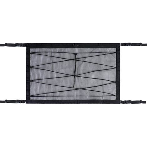 Filet de rangement pour coffre de voiture - 78 x 53 cm - Universel - Facile à utiliser - Noir - Boucle réglable - Polyester (1/4)