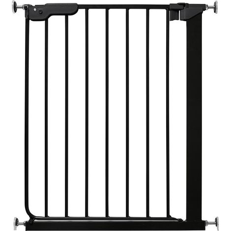 Safetots Super Narrow Baby Gate, 60.5cm - 66.5cm, Black, Child Safety Barrier, Pressure Fit Stair Gate