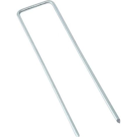 Lot de 50 piquets de fixation pour bâche de sol - piquets pour couvre-sol - toile de paillage - crochets de jardin en tissu résistant aux racines, gris argenté (1/5)