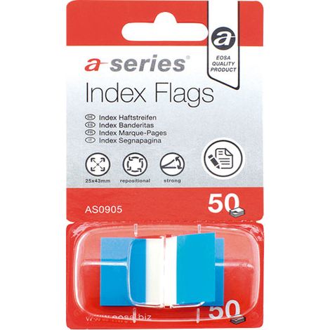 INDICES 50H AUTOADH. A-SERIES 12X44MM AZUL