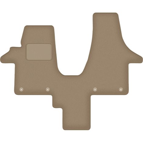 Fahrer-Samtmatte für: VW Transporter T5 Caravelle 2-Sitzer (2003-2015) beige