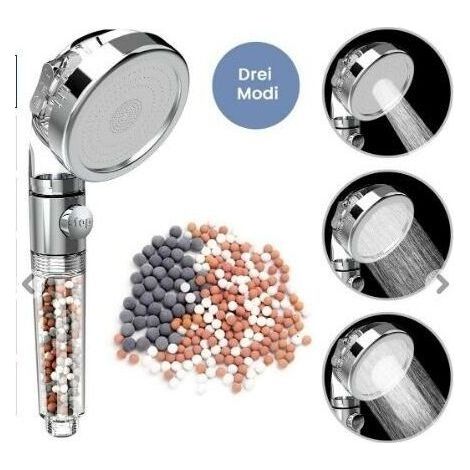 Pommeau de douche à filtration Douchette à haute pression à économie d'eau 3 modes, douche à économie d'eau essentielle pour la maison (1/5)