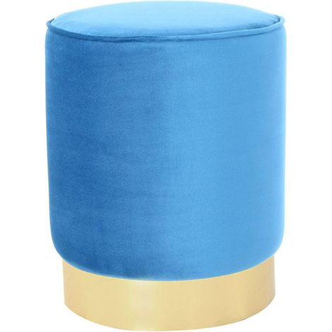 Pouf Design en Velours "Nena" 43cm Bleu (1/3)