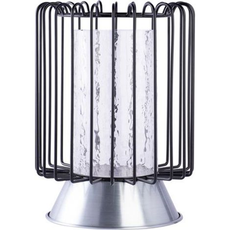 Bougeoir Rond Déco "Malibu" 31cm Noir & Argent (1/4)