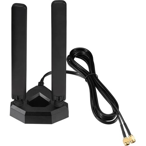 Antenne WiFi 6E 2.4/5/6GHz Base Magnétique et Câble RP-SMA 2M (1/5)