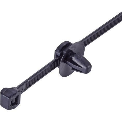HellermannTyton 150-93130 T50SOSSFT6,5 16-2 OD Serre-câble 150 mm 4.60 mm noir avec pied ancre et jupe 1 pc(s) Q060621 (1/5)
