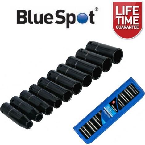 BlueSpot Tools 1536 1/2in Metric Deep Impact Socket Set 10-24mm 10 Piece B/S1536