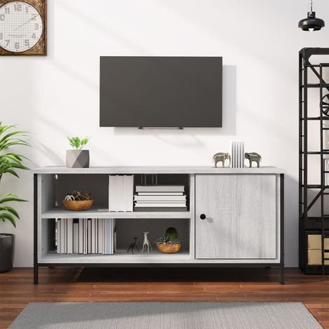 Meuble TV de Salon Armoire Télévision Banc TV sonoma gris 100x40x45 cm bois d'ingénierie -FR24821 (1/5)